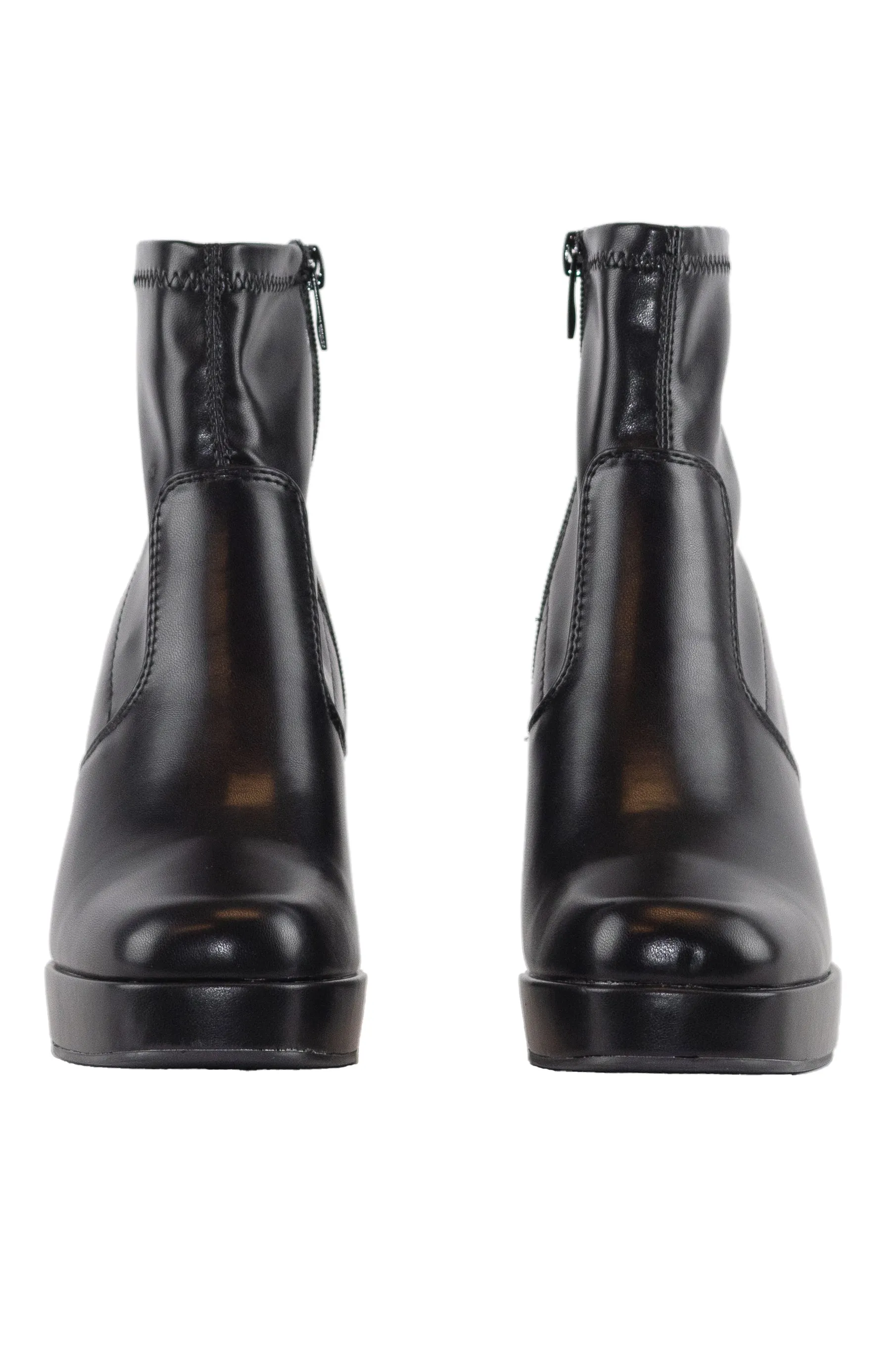 Thalia - Block Mid Heel Ankle Boots, Pull-On Design with Inward Zipper, Stylish Winter Footwear, Comfortable, Perfect for Casual or Dressy Outfits