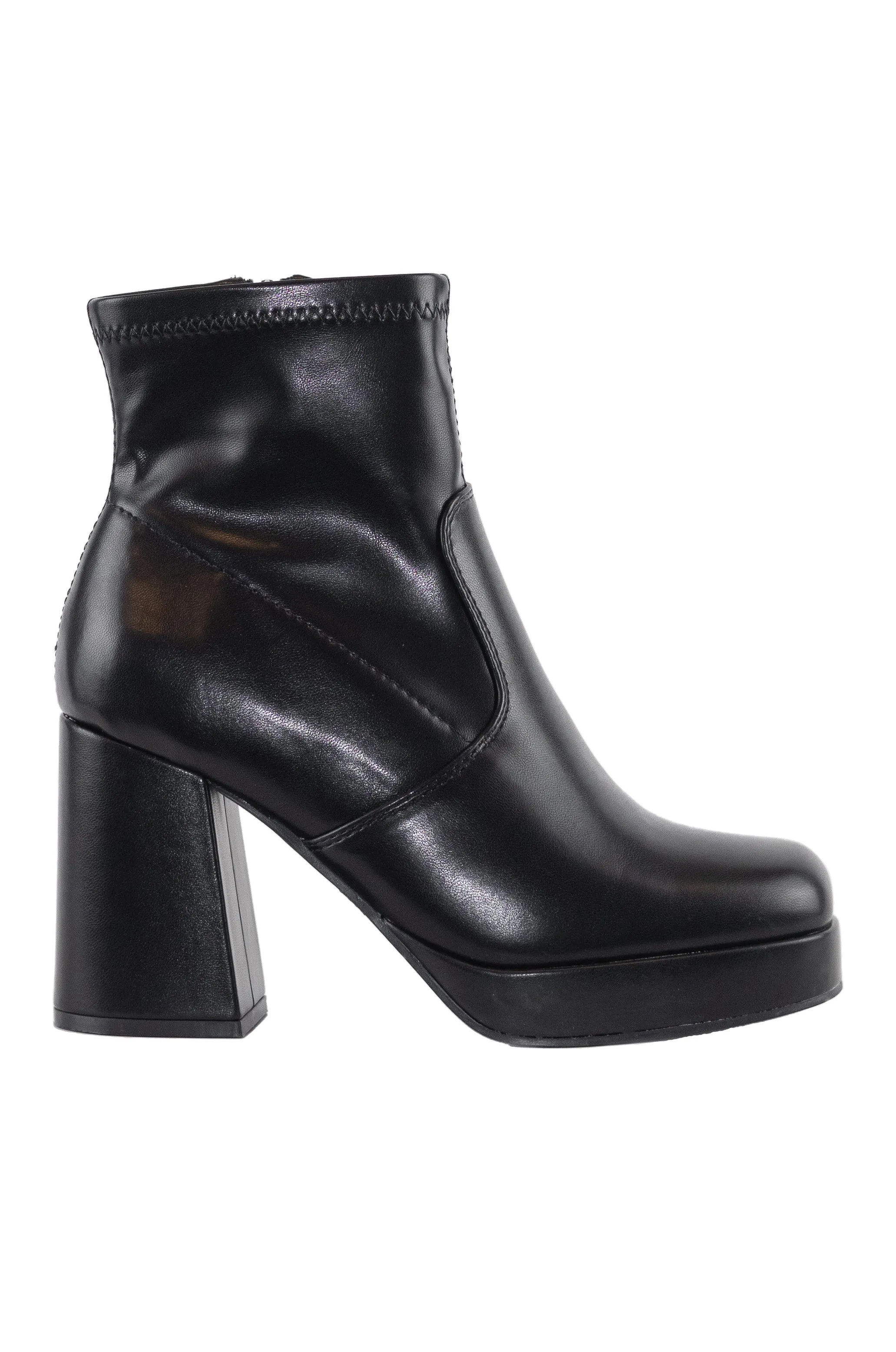 Thalia - Block Mid Heel Ankle Boots, Pull-On Design with Inward Zipper, Stylish Winter Footwear, Comfortable, Perfect for Casual or Dressy Outfits