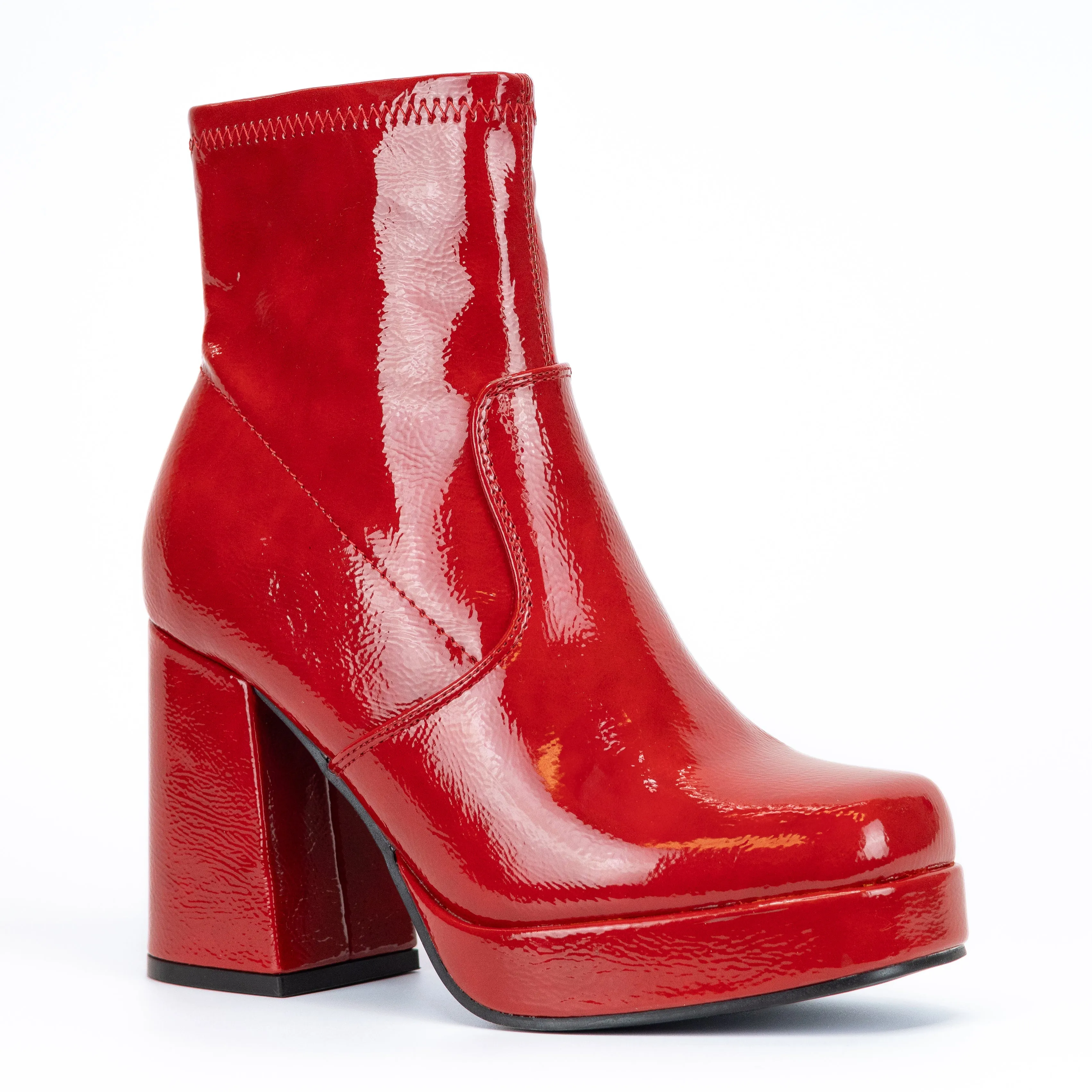 Thalia - Block Mid Heel Ankle Boots, Pull-On Design with Inward Zipper, Stylish Winter Footwear, Comfortable, Perfect for Casual or Dressy Outfits