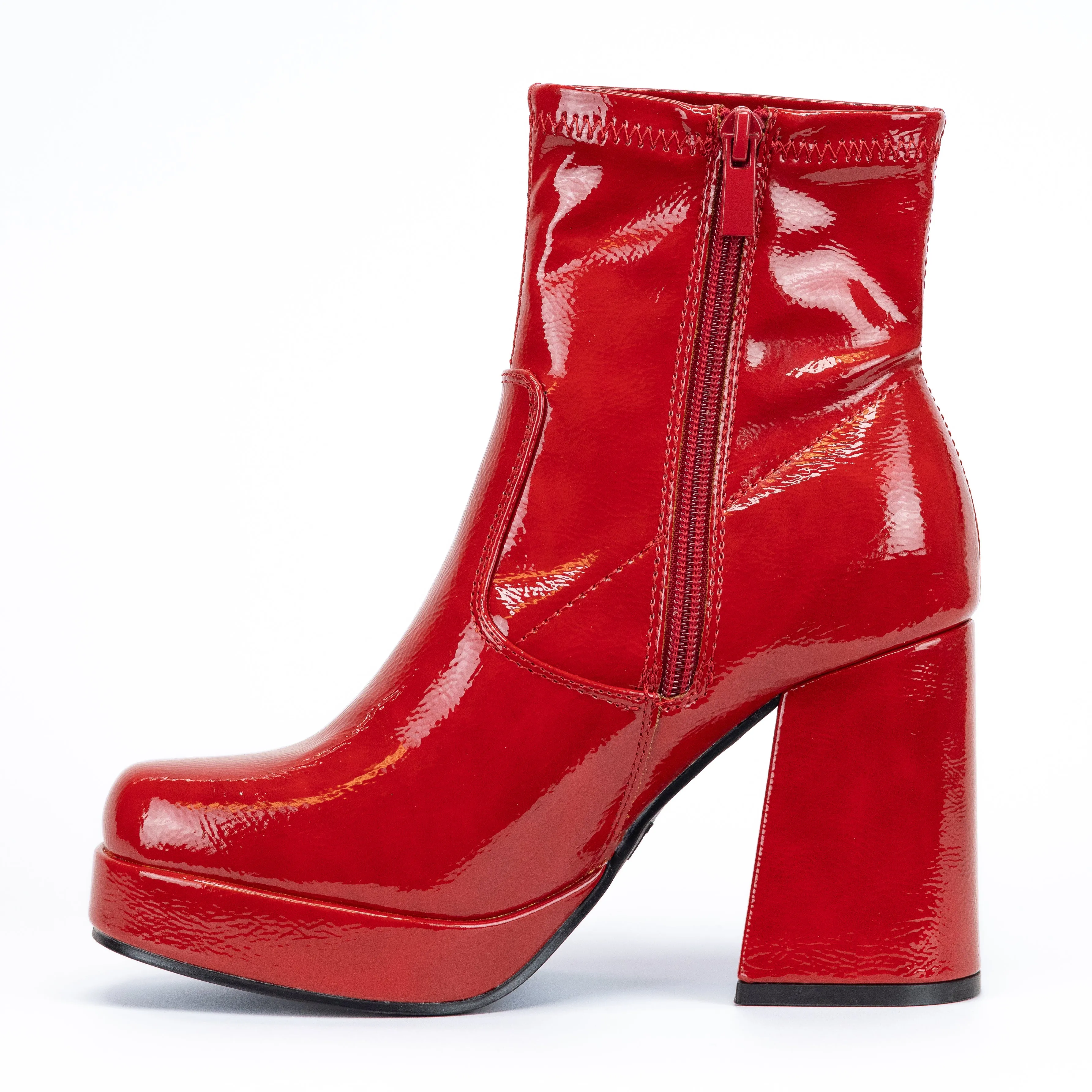 Thalia - Block Mid Heel Ankle Boots, Pull-On Design with Inward Zipper, Stylish Winter Footwear, Comfortable, Perfect for Casual or Dressy Outfits