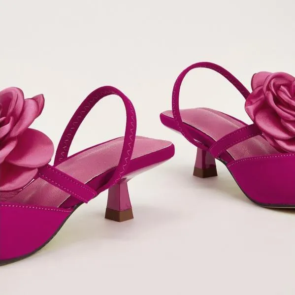 Tillbuy Flower Stiletto Pumps