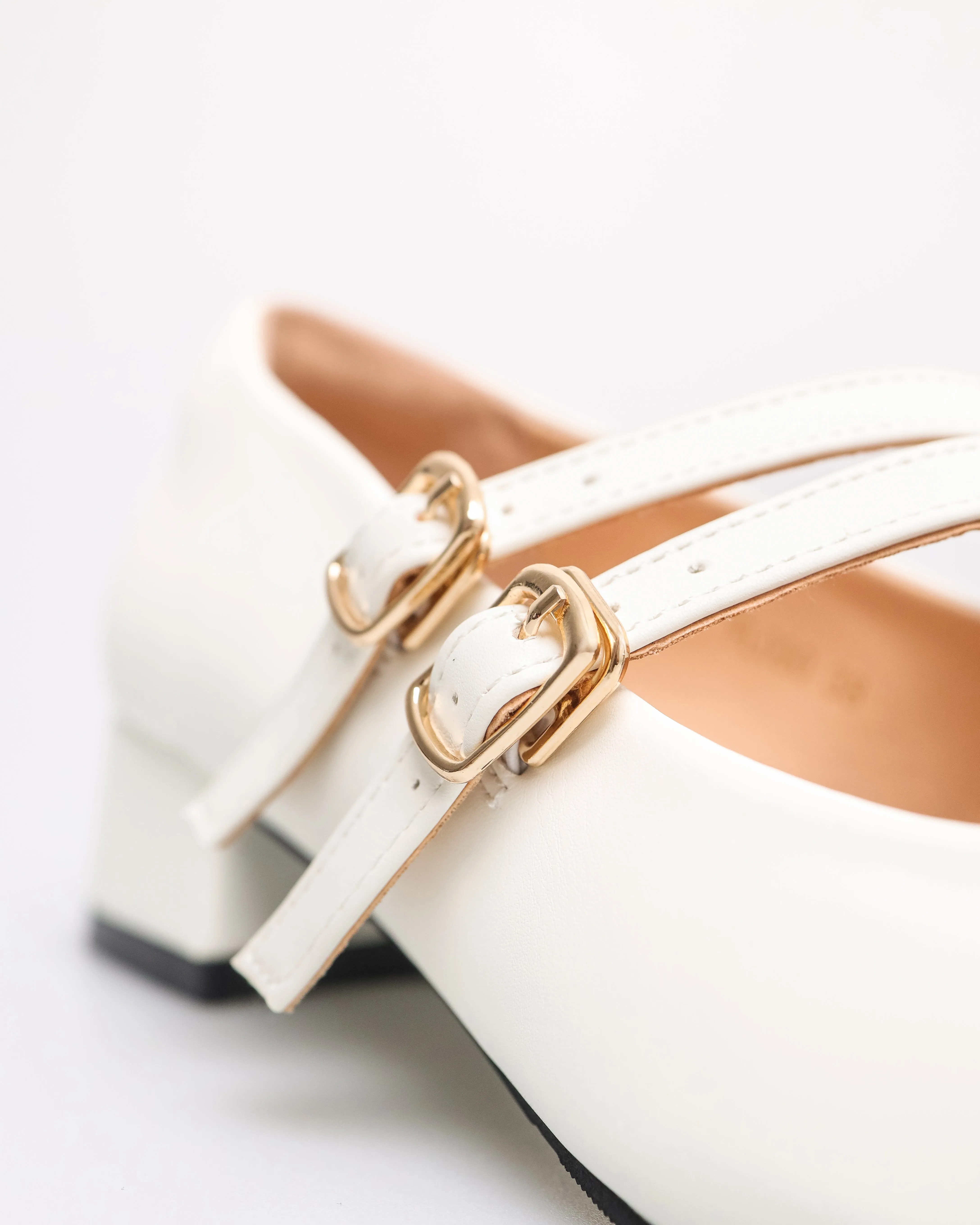 Tomaz FL090 Ladies Mary Jane Gold Buckle Heels