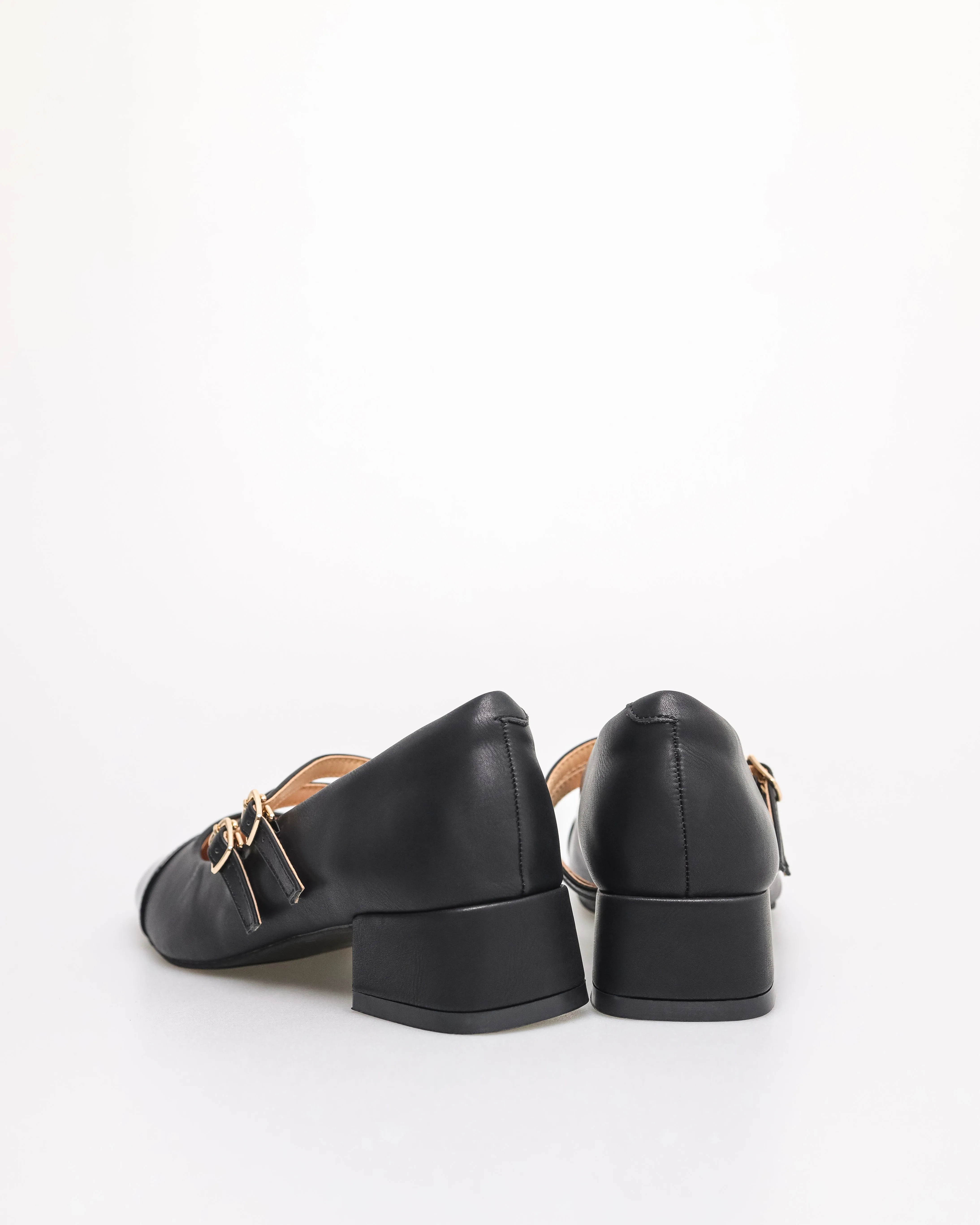 Tomaz FL090 Ladies Mary Jane Gold Buckle Heels