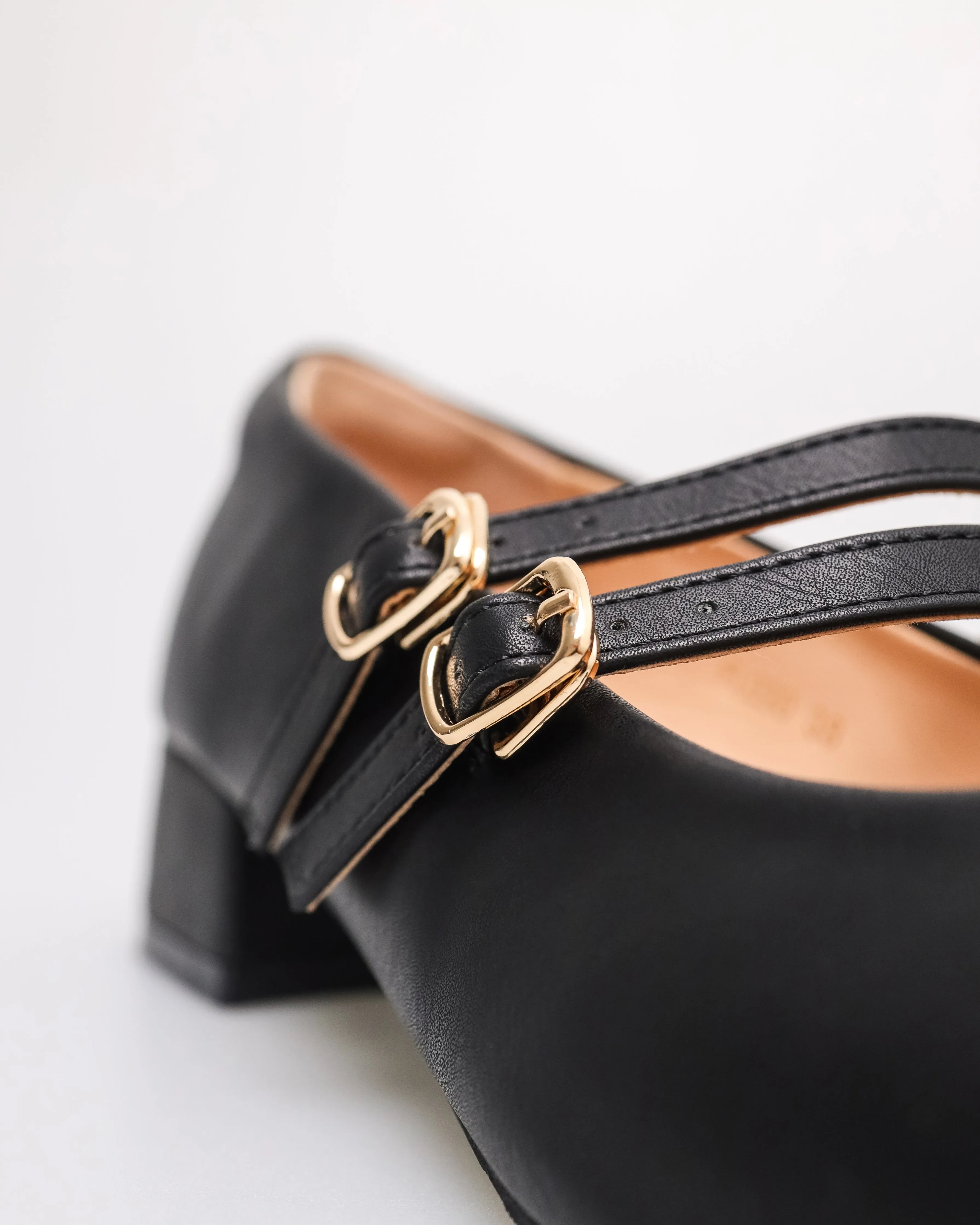 Tomaz FL090 Ladies Mary Jane Gold Buckle Heels