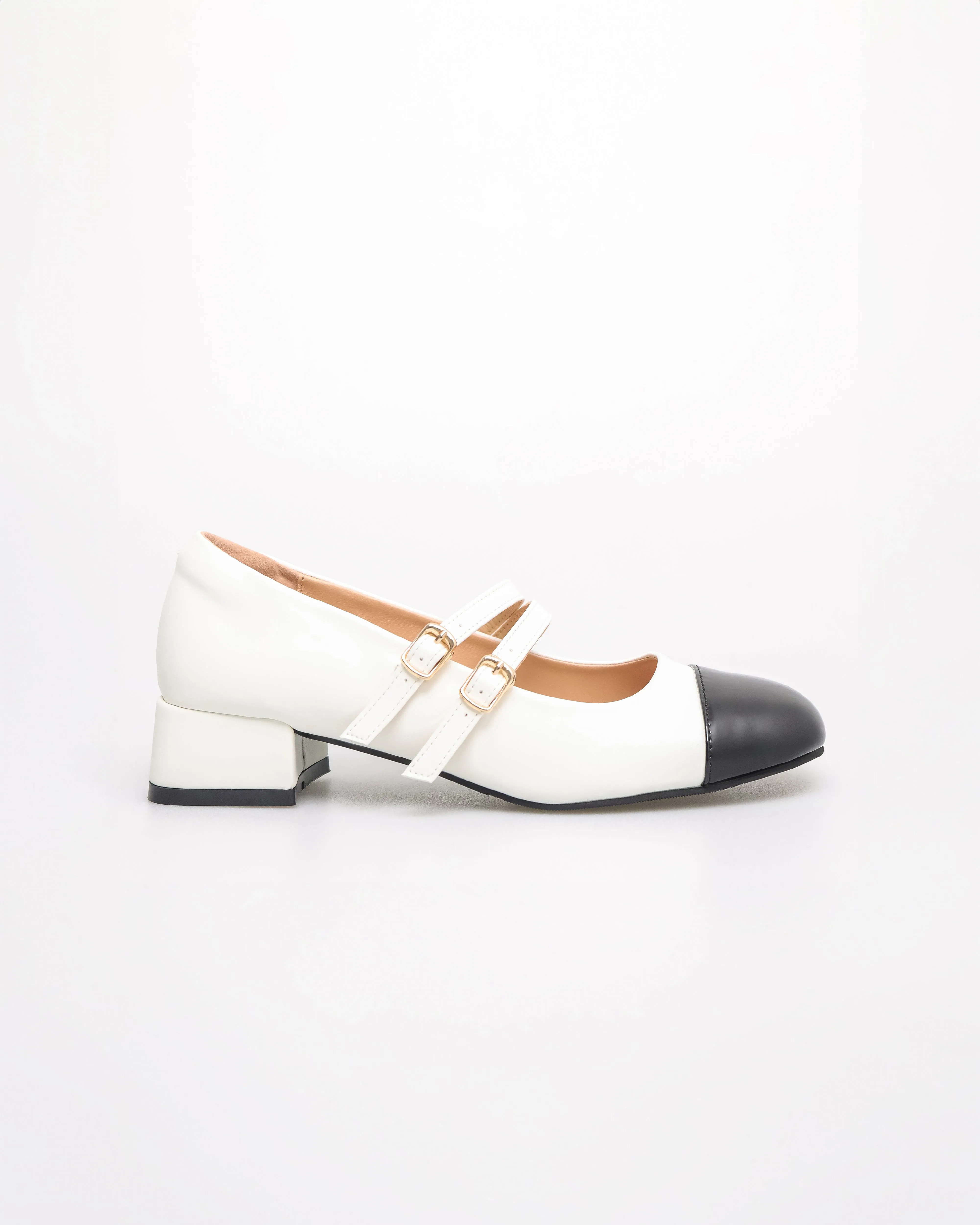 Tomaz FL090 Ladies Mary Jane Gold Buckle Heels