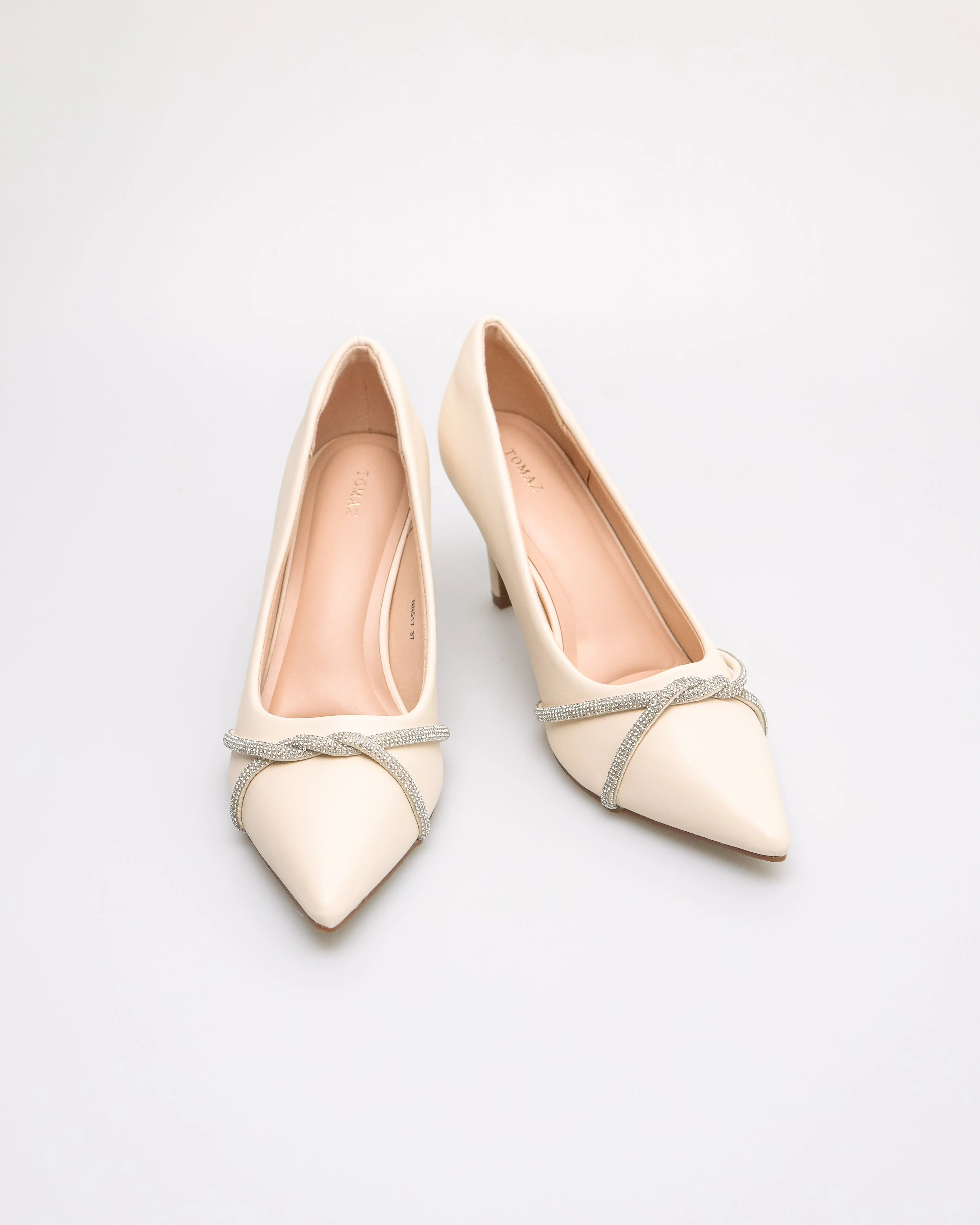 Tomaz NN517 Ladies Glitter Crisscross Heels
